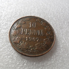 10  penniä  1907  siistikuntoinen. - pikkukuva 3