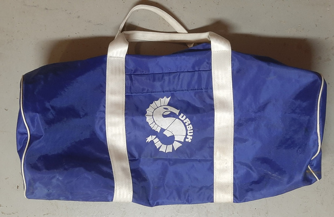 Ursuk sininen vintage putkikassi