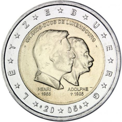 Luxemburg 2005 2 € Henri ja Adolphe UNC