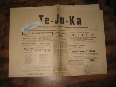 Sanomalehti  Te - Ju - Ka    27.10.1955