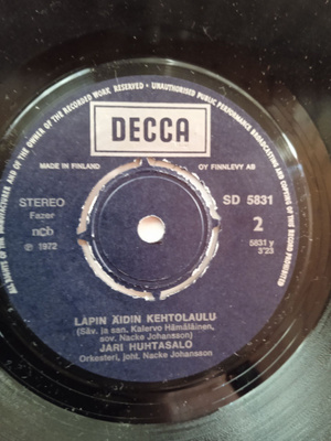 SINGLE- LEVY: JARI HUHTASALO DECCA SD 5831