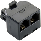 Bandridge Puhelin Sovitin RJ11 uros - 2xRJ11 naaras, musta - pikkukuva 2