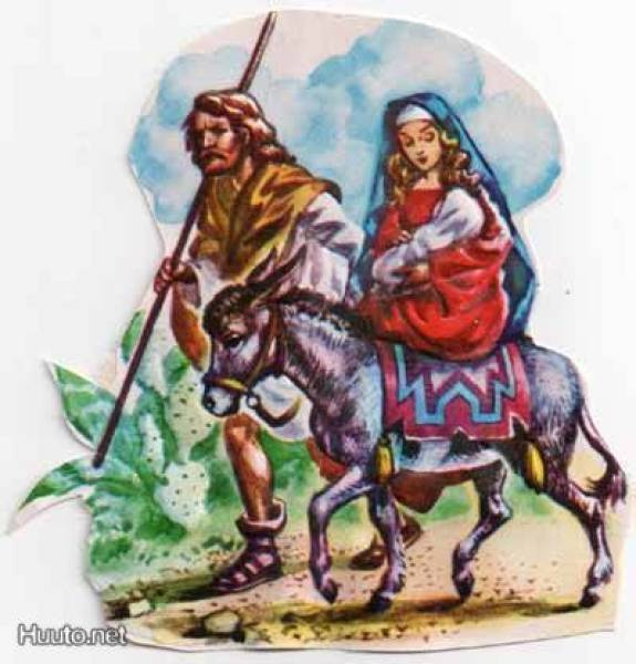 SAGA / Maria, Joosef ja Jeesus matkalla Egyptiin aasilla.
