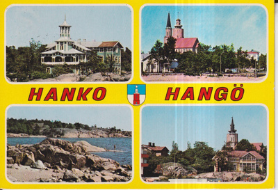Hanko, Hangö. Vaakuna, Nelikuvakortti, e121