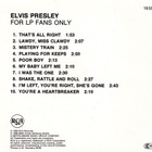 ELVIS PRESLEY:FOR LP FANS  ONLY CD - pikkukuva 2