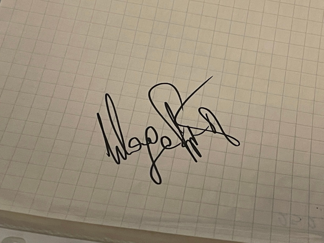 Primož Ulaga nimikirjoitus paperilla
