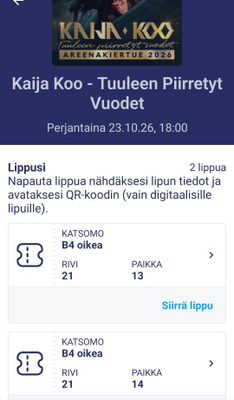 Kaija Koo Nokia areenalla 23.10.2026