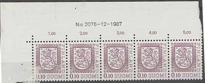 1978 10p lila 5-rivilö nrolla 2076 ++