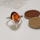 Upea Meripihka Hopea sormus 925, baltic amber,  - pikkukuva 3