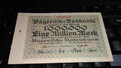 Germany Saksa 1 million Mark Bavaria 1923 UNC-