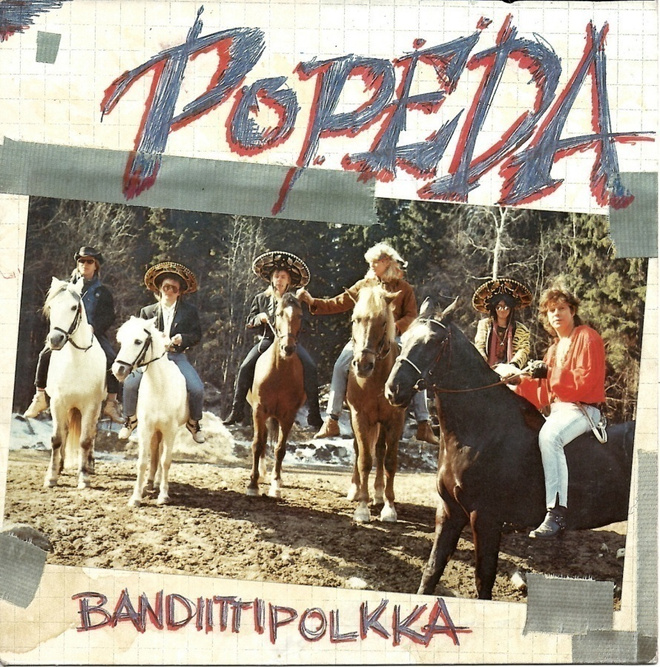 POPEDA: Bandiittipolkka / Luumäkirock  7" kannet
