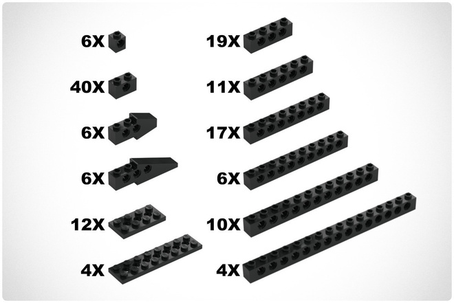 LEGO Technic: 141 x Musta palikka & levy