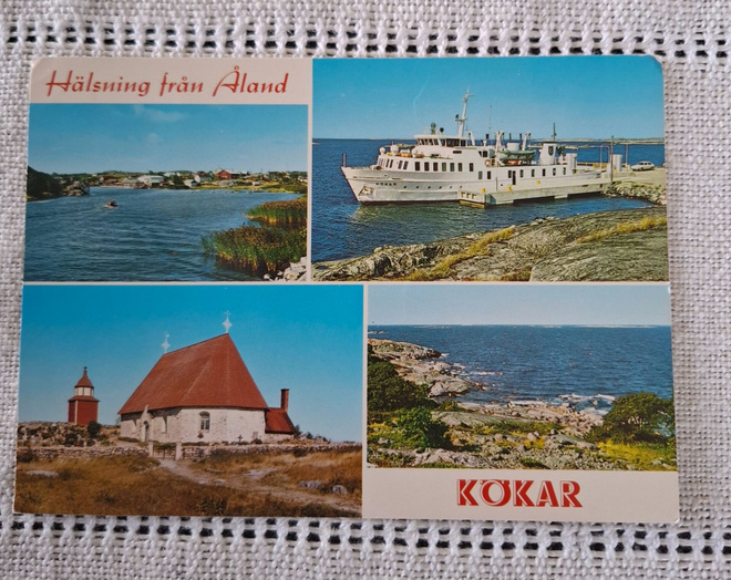 Kulkenut postikortti, Kökar, v. 1975