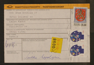 # 23681 # Paketti Orivesi As > Kuhmo - 1992