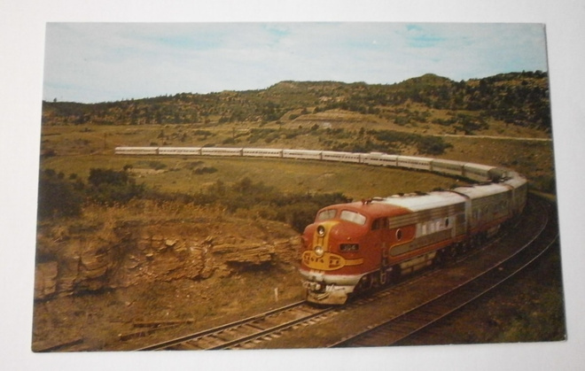Juna Raton Pass'ssa, Santa Fe -railroad, väripk, ei p.