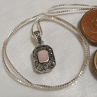 Hopea mother of pearl musta kivi riipus kaulakoru 925 - pikkukuva 3