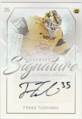 2018/19 Cardset Signature Frans Tuohimaa , Saipa
