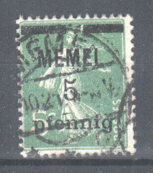 Saksa  Mmemel 1920 Mi 18  leimattuna