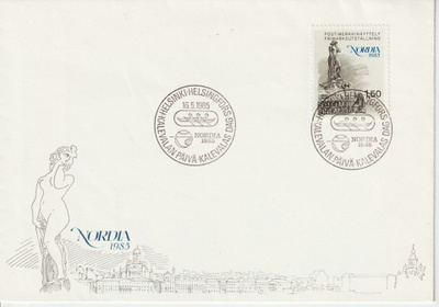 1985 Nordia Postimerkkinäyttely merkin FDC-kirje