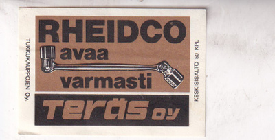 Teräs Oy. Rheidco avaa varmasti .    s67