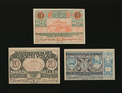 Itävalta 10, 20, 50, Heller, Vöslau 1920