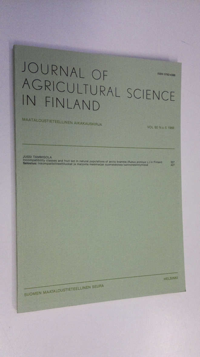 Journal of agricultural science in Finland n:o 5/1988