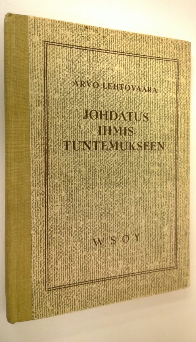 Arvo Lehtovaara : Johdatus ihmistuntemukseen