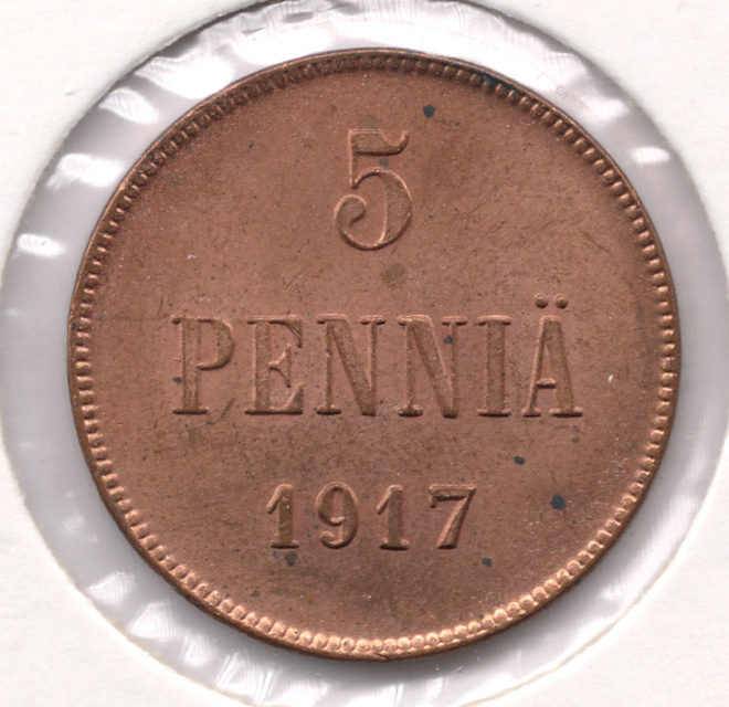 5 PENNIÄ 1917 I /#a (kl 8-9)