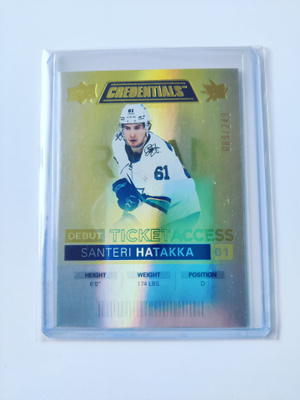 Santeri Hatakka 21-22 Credentials Debut Ticket Access /249