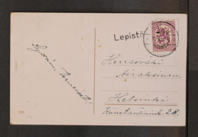 # 23759 # Pp Lepistö + Mustiala kortti Helsinki - 1920