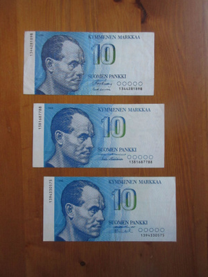10 mk (1986) Paavo Nurmi x3