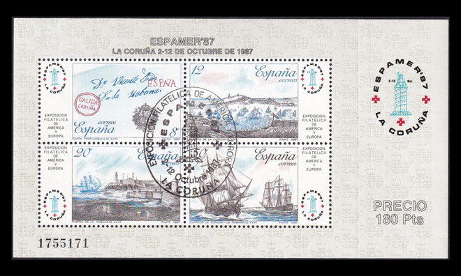 Espanja 2794-7BL30 o Postimerkkinäyttely ESPAMER (1987)