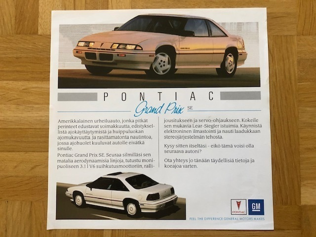 Esite Pontiac Grand Prix SE 1989
