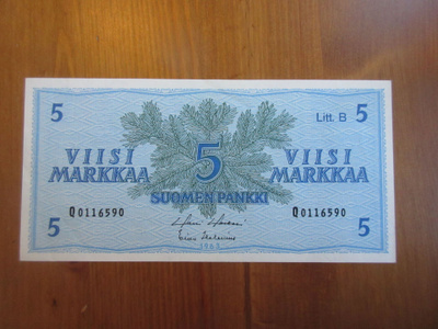 5 markkaa (1963) (sarjan:o Q0116590)