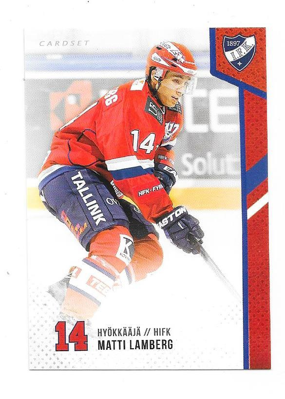 2014-15 CardSet #187 Matti Lamberg  HIFK