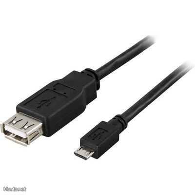 Deltaco USB 2.0 Adapteri, A naaras - Micro B uros, 0.2m UUSI