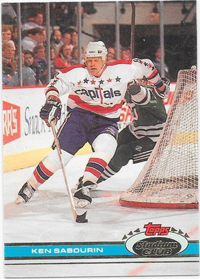 1991-92 Stadium Club #396 Ken Sabourin Washington Caps gooni