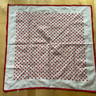 Puna-valkoinen vintage huivi ( 74 x 74 cm ) - pikkukuva 2