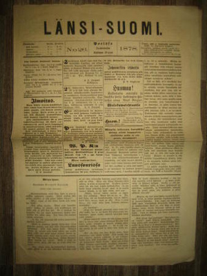 Sanomalehti: Länsi-Suomi 29.6.1878