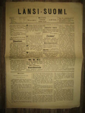 Sanomalehti: Länsi-Suomi 29.6.1878