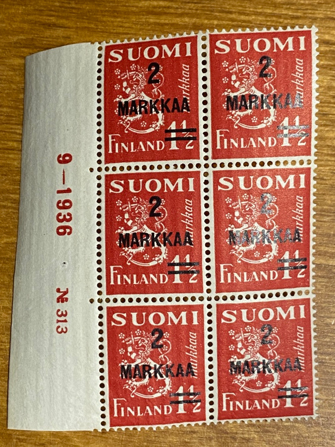 LEIJONA MALLI 1930 LISÄPAINAMA 2MK/1,50MK NUMEROKUUSILO**
