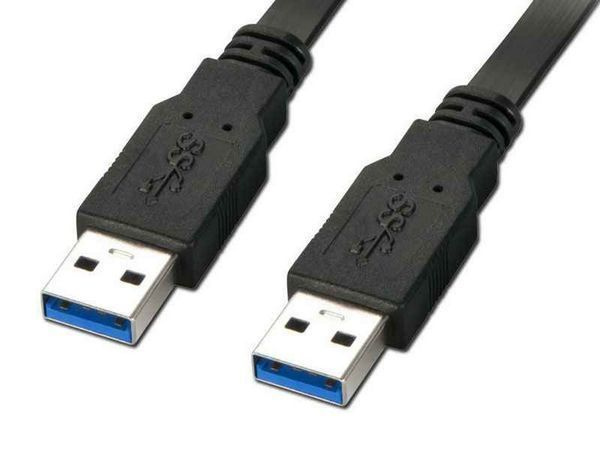 Reekin USB 3.0 kaapeli, A uros - A uros, 1m, musta *UUSI*