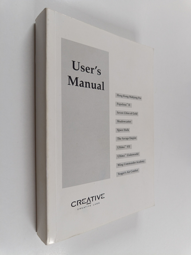 User's Manual : Hong Kong Mahjong Pro, Populous II, Seven...