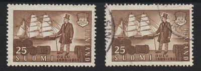 1955 Oulu 350v-merkki leimattuna ja **