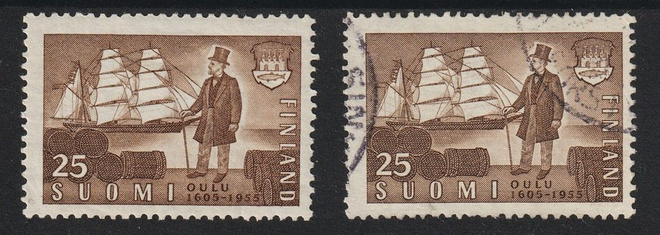 1955 Oulu 350v-merkki leimattuna ja **