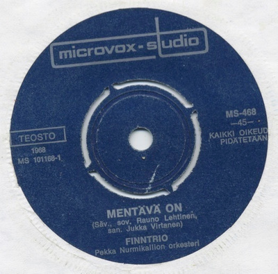 FINNTRIO / MARTTI TOLVANEN – 7” Microvox single 1968, ei KK