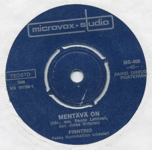 FINNTRIO / MARTTI TOLVANEN – 7” Microvox single 1968, ei KK