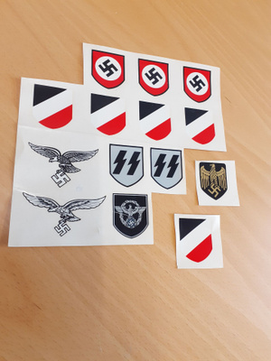 WW II Wehrmacht ja SS yms. Kypärä decalit