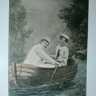 Ylioppilaspariskunta hellustelee soutuveneessä, p. 1903 - pikkukuva 1