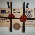 Suomen Pankin setelinipun sinetit tms.. nauhat - pikkukuva 1